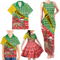 Ethiopia Christmas Family Matching Tank Maxi Dress and Hawaiian Shirt Melkam Gena African Pattern - Wonder Print Shop