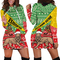 Ethiopia Christmas Hoodie Dress Melkam Gena African Pattern - Wonder Print Shop