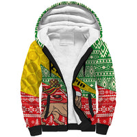 Ethiopia Christmas Sherpa Hoodie Melkam Gena African Pattern - Wonder Print Shop