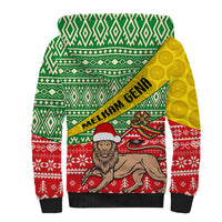Ethiopia Christmas Sherpa Hoodie Melkam Gena African Pattern - Wonder Print Shop