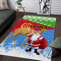 Custom Eritrea Christmas Area Rug Santa Claus With Dromedary Camel - Wonder Print Shop