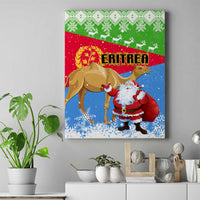 Custom Eritrea Christmas Canvas Wall Art Santa Claus With Dromedary Camel - Wonder Print Shop