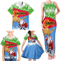 Custom Eritrea Christmas Family Matching Tank Maxi Dress and Hawaiian Shirt Santa Claus With Dromedary Camel - Wonder Print Shop