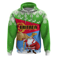 Custom Eritrea Christmas Hoodie Santa Claus With Dromedary Camel - Wonder Print Shop