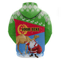 Custom Eritrea Christmas Hoodie Santa Claus With Dromedary Camel - Wonder Print Shop