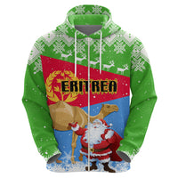 Custom Eritrea Christmas Hoodie Santa Claus With Dromedary Camel - Wonder Print Shop