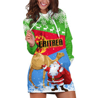 Custom Eritrea Christmas Hoodie Dress Santa Claus With Dromedary Camel - Wonder Print Shop