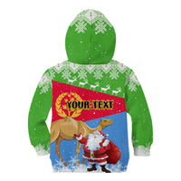Custom Eritrea Christmas Kid Hoodie Santa Claus With Dromedary Camel - Wonder Print Shop