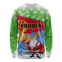Custom Eritrea Christmas Long Sleeve Shirt Santa Claus With Dromedary Camel - Wonder Print Shop