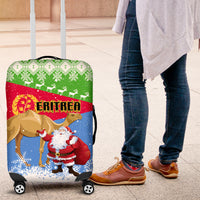 Custom Eritrea Christmas Luggage Cover Santa Claus With Dromedary Camel - Wonder Print Shop
