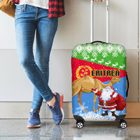 Custom Eritrea Christmas Luggage Cover Santa Claus With Dromedary Camel - Wonder Print Shop