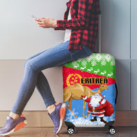 Custom Eritrea Christmas Luggage Cover Santa Claus With Dromedary Camel - Wonder Print Shop