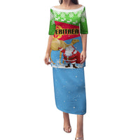 Custom Eritrea Christmas Puletasi Santa Claus With Dromedary Camel - Wonder Print Shop