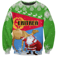 Custom Eritrea Christmas Sweatshirt Santa Claus With Dromedary Camel - Wonder Print Shop