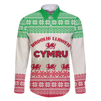 Custom Wales Christmas Family Matching Mermaid Dress and Hawaiian Shirt Nadolig Llawen Welsh Dragon - Wonder Print Shop