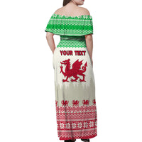 Custom Wales Christmas Family Matching Off Shoulder Maxi Dress and Hawaiian Shirt Nadolig Llawen Welsh Dragon - Wonder Print Shop