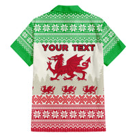 Custom Wales Christmas Family Matching Short Sleeve Bodycon Dress and Hawaiian Shirt Nadolig Llawen Welsh Dragon - Wonder Print Shop