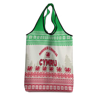 Custom Wales Christmas Grocery Bag Nadolig Llawen Welsh Dragon