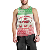 Custom Wales Christmas Men Tank Top Nadolig Llawen Welsh Dragon - Wonder Print Shop