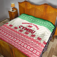 Custom Wales Christmas Quilt Nadolig Llawen Welsh Dragon - Wonder Print Shop