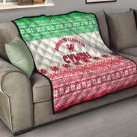 Custom Wales Christmas Quilt Nadolig Llawen Welsh Dragon - Wonder Print Shop