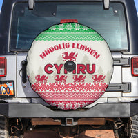 Custom Wales Christmas Spare Tire Cover Nadolig Llawen Welsh Dragon - Wonder Print Shop