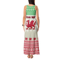 Custom Wales Christmas Tank Maxi Dress Nadolig Llawen Welsh Dragon - Wonder Print Shop