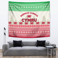 Custom Wales Christmas Tapestry Nadolig Llawen Welsh Dragon - Wonder Print Shop