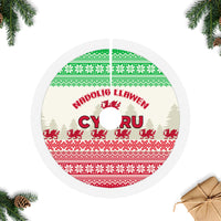 Wales Christmas Tree Skirt Nadolig Llawen Welsh Dragon - Wonder Print Shop