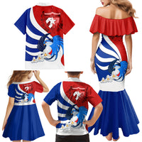 Cuba Liberation Day Family Matching Mermaid Dress and Hawaiian Shirt Patria o Muerte Venceremos Tocororo With White Mariposa - Wonder Print Shop