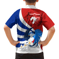 Cuba Liberation Day Family Matching Short Sleeve Bodycon Dress and Hawaiian Shirt Patria o Muerte Venceremos Tocororo With White Mariposa - Wonder Print Shop