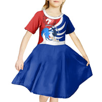 Cuba Liberation Day Kid Short Sleeve Dress Patria o Muerte Venceremos Tocororo With White Mariposa - Wonder Print Shop