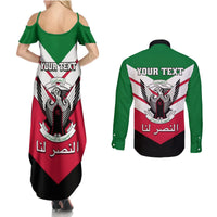 Sudan Independence Day Couples Matching Summer Maxi Dress and Long Sleeve Button Shirt Sudanese Secretary Bird - Wonder Print Shop