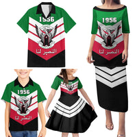 Sudan Independence Day Family Matching Puletasi Dress and Hawaiian Shirt Sudanese Secretary Bird - Wonder Print Shop