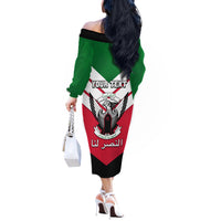 Sudan Independence Day Off The Shoulder Long Sleeve Dress Sudanese Secretary Bird - Wonder Print Shop