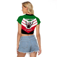 Sudan Independence Day Raglan Cropped T Shirt Sudanese Secretary Bird - Wonder Print Shop