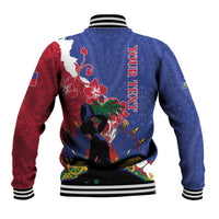 Personalised Haiti Le Marron Inconnu Baseball Jacket Dashiki Mix Polynesian Pattern - Wonder Print Shop
