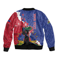 Personalised Haiti Le Marron Inconnu Bomber Jacket Dashiki Mix Polynesian Pattern - Wonder Print Shop