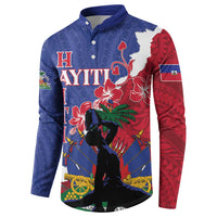 Personalised Haiti Le Marron Inconnu Button Sweatshirt Dashiki Mix Polynesian Pattern - Wonder Print Shop