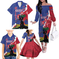 Personalised Haiti Le Marron Inconnu Family Matching Off The Shoulder Long Sleeve Dress and Hawaiian Shirt Dashiki Mix Polynesian Pattern - Wonder Print Shop