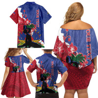 Personalised Haiti Le Marron Inconnu Family Matching Off Shoulder Short Dress and Hawaiian Shirt Dashiki Mix Polynesian Pattern - Wonder Print Shop