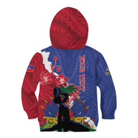 Personalised Haiti Le Marron Inconnu Kid Hoodie Dashiki Mix Polynesian Pattern - Wonder Print Shop