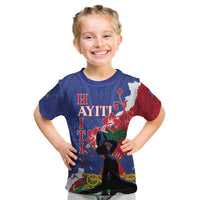 Personalised Haiti Le Marron Inconnu Kid T Shirt Dashiki Mix Polynesian Pattern - Wonder Print Shop