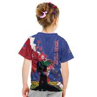 Personalised Haiti Le Marron Inconnu Kid T Shirt Dashiki Mix Polynesian Pattern - Wonder Print Shop