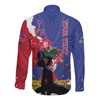 Personalised Haiti Le Marron Inconnu Long Sleeve Button Shirt Dashiki Mix Polynesian Pattern - Wonder Print Shop