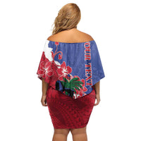Personalised Haiti Le Marron Inconnu Off Shoulder Short Dress Dashiki Mix Polynesian Pattern - Wonder Print Shop