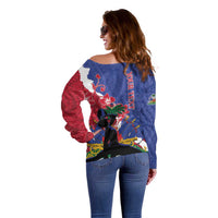 Personalised Haiti Le Marron Inconnu Off Shoulder Sweater Dashiki Mix Polynesian Pattern - Wonder Print Shop