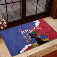 Haiti Le Marron Inconnu Rubber Doormat Dashiki Mix Polynesian Pattern - Wonder Print Shop