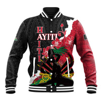 Personalised Ayiti Neg Marron Baseball Jacket Dashiki Mix Polynesian Pattern - Wonder Print Shop