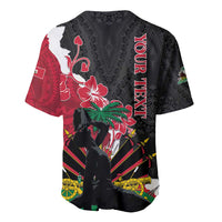 Personalised Ayiti Neg Marron Baseball Jersey Dashiki Mix Polynesian Pattern - Wonder Print Shop